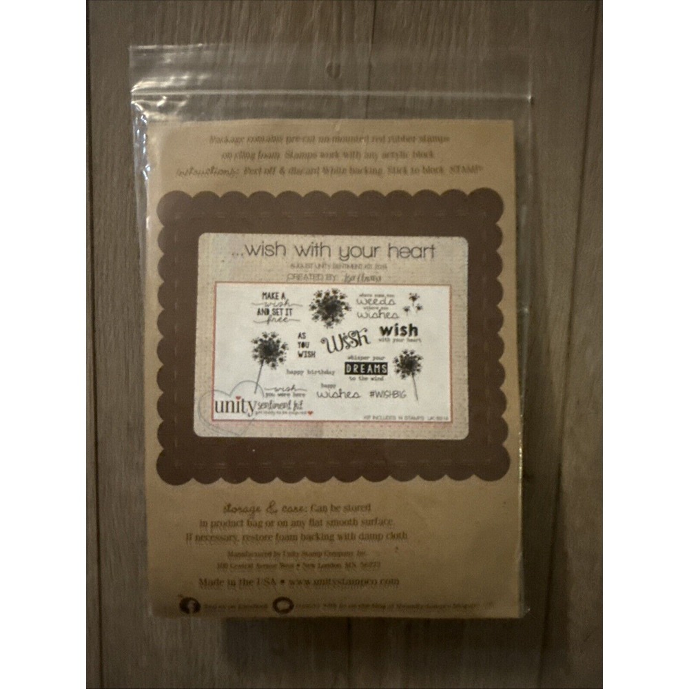 New! Unity Stamp Company Rubber Stamps …wish with your‎ heart